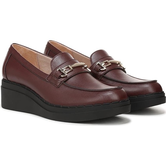 LifeStride Dolce Bit Wedge Loafer Wine Red Faux Leather Womens Sz 9.5 W WIDE New - Picture 12 of 12